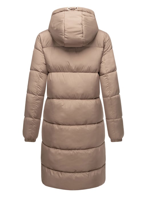 Abrigo largo acolchado Marikoo para mujer con capucha – Nomadiaa - Image 4