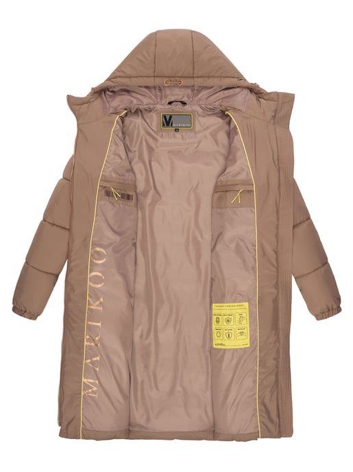 Abrigo largo acolchado Marikoo para mujer con capucha – Nomadiaa - Image 5