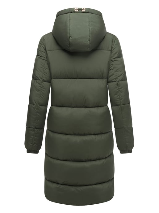 Abrigo largo acolchado Marikoo para mujer con capucha – Nomadiaa - Image 4