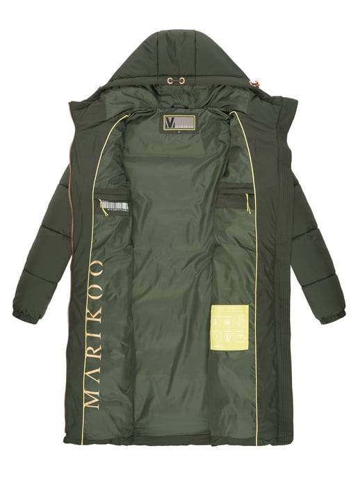 Abrigo largo acolchado Marikoo para mujer con capucha – Nomadiaa - Image 5