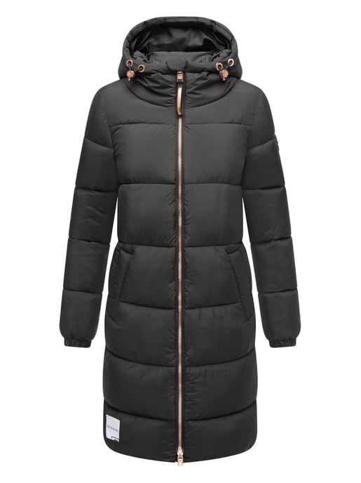 Abrigo largo acolchado Marikoo para mujer con capucha – Nomadiaa - Image 2