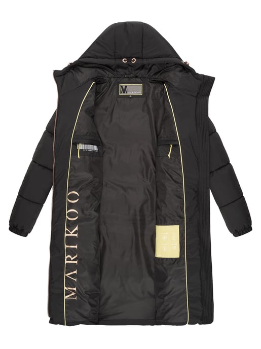 Abrigo largo acolchado Marikoo para mujer con capucha – Nomadiaa - Image 5