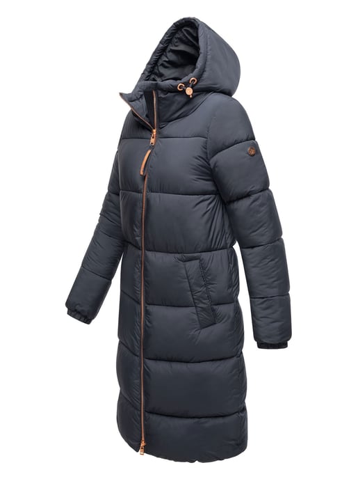 Abrigo largo acolchado Marikoo para mujer con capucha – Nomadiaa - Image 3