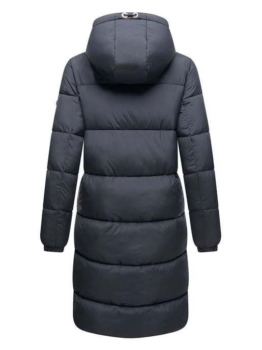Abrigo largo acolchado Marikoo para mujer con capucha – Nomadiaa - Image 4
