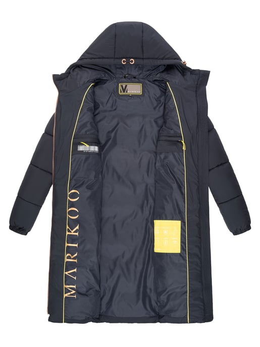Abrigo largo acolchado Marikoo para mujer con capucha – Nomadiaa - Image 5