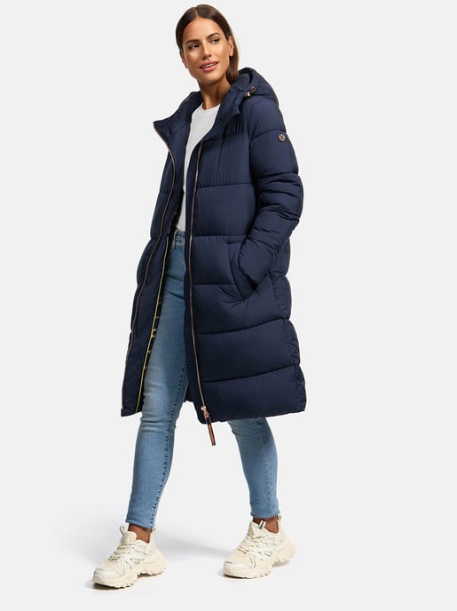 Abrigo largo acolchado Marikoo para mujer con capucha – Nomadiaa - Image 6