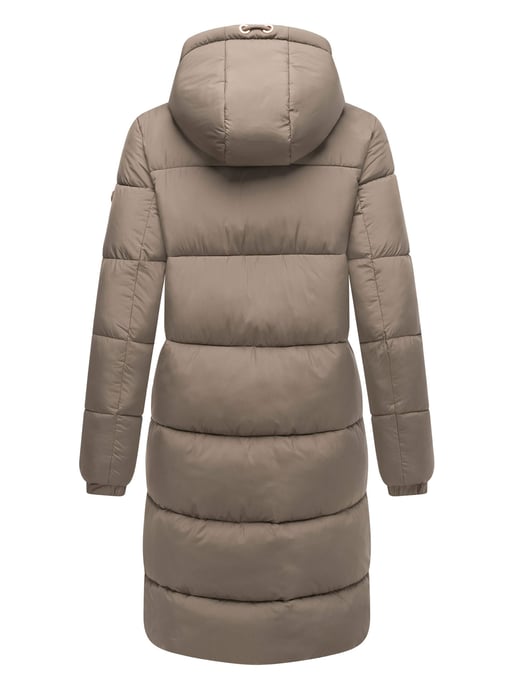 Abrigo largo acolchado Marikoo para mujer con capucha – Nomadiaa - Image 4