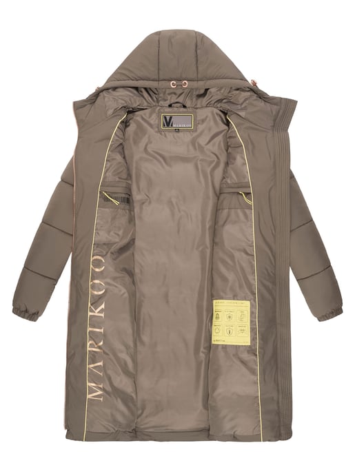 Abrigo largo acolchado Marikoo para mujer con capucha – Nomadiaa - Image 5