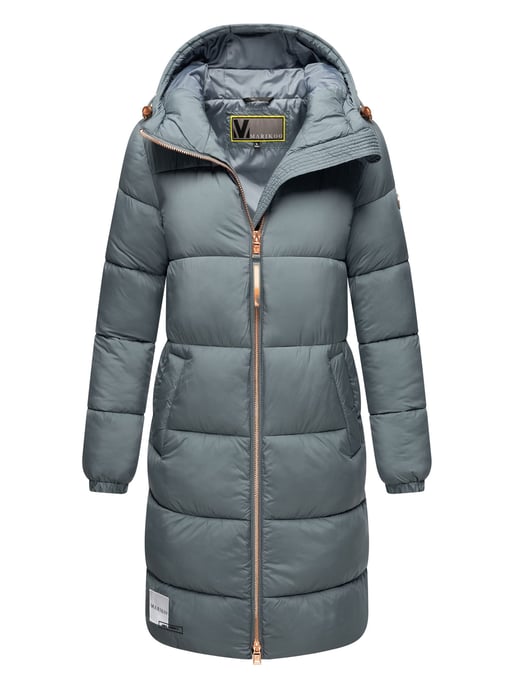 Abrigo largo acolchado Marikoo para mujer con capucha – Nomadiaa - Image 1