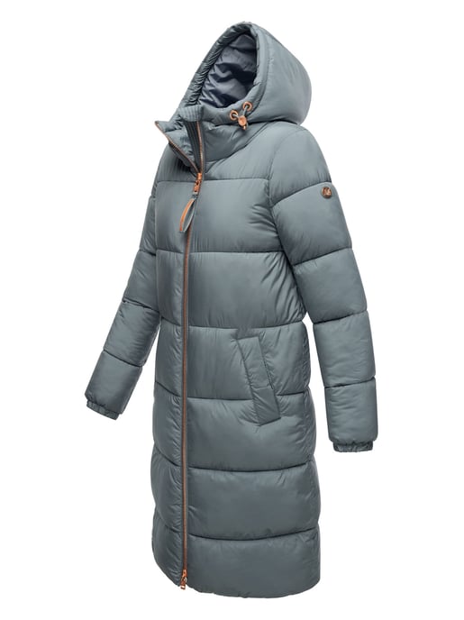 Abrigo largo acolchado Marikoo para mujer con capucha – Nomadiaa - Image 3