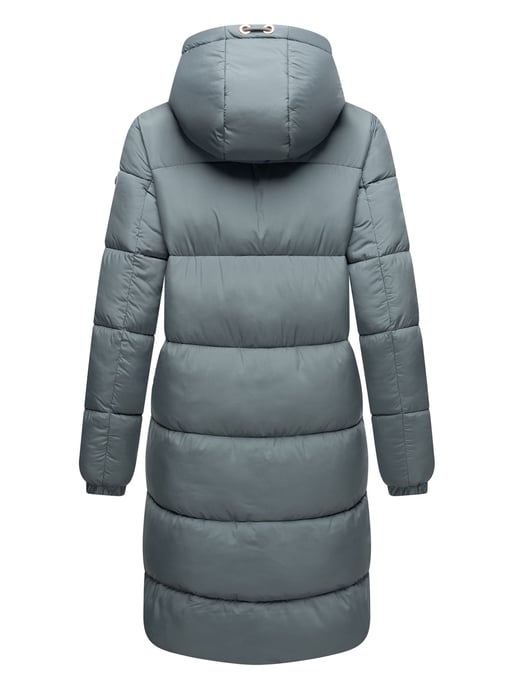 Abrigo largo acolchado Marikoo para mujer con capucha – Nomadiaa - Image 4