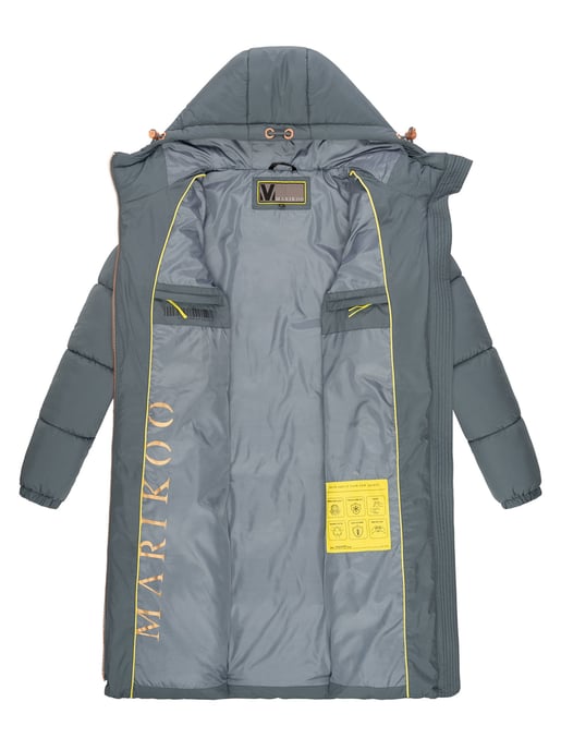 Abrigo largo acolchado Marikoo para mujer con capucha – Nomadiaa - Image 5