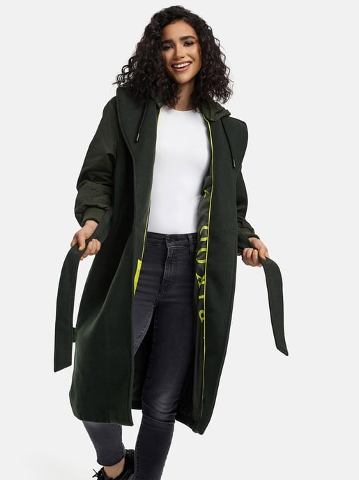 Abrigo envolvente Marikoo para mujer con capucha desmontable – Tjadee - Image 6