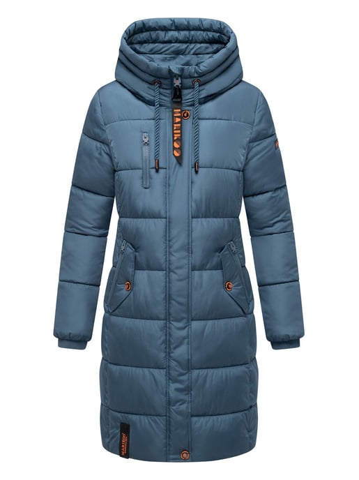 Marikoo abrigo de invierno mujer – Largo acolchado con capucha y bolsillos - Image 2