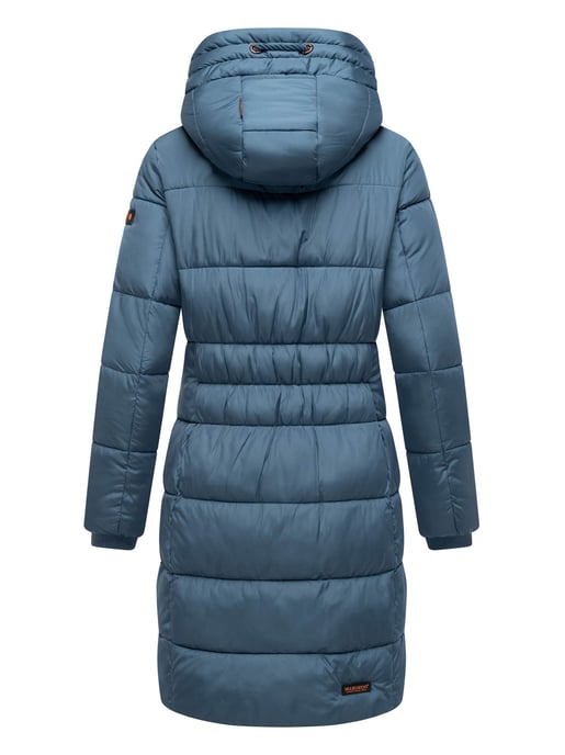 Marikoo abrigo de invierno mujer – Largo acolchado con capucha y bolsillos - Image 4