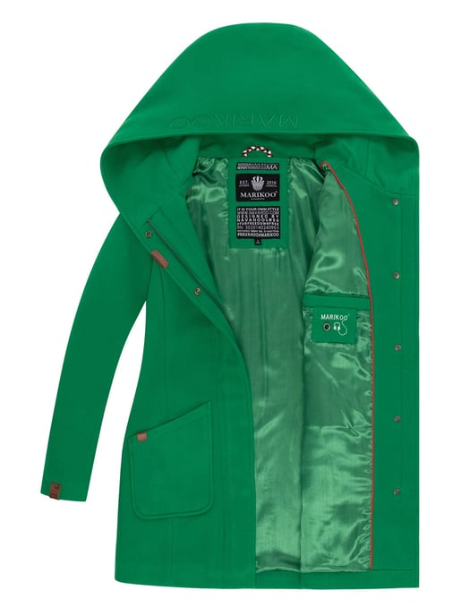 Abrigo de invierno Marikoo para mujer con capucha y corte entallado - Image 4