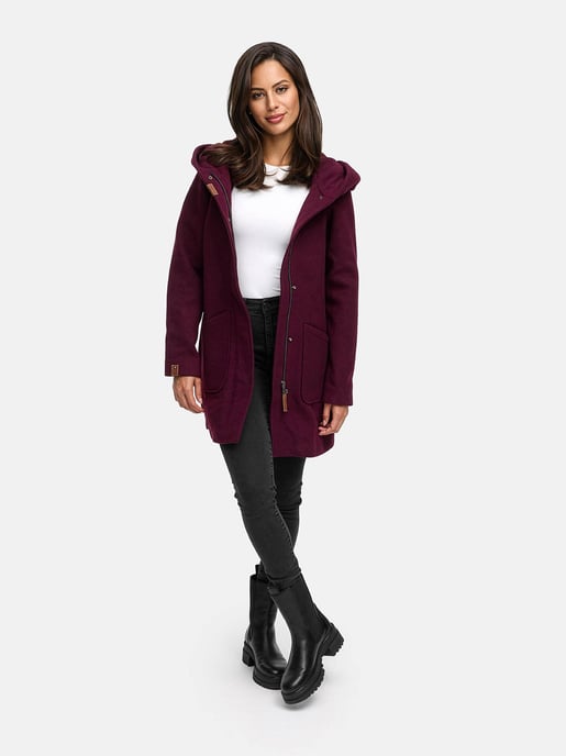 Abrigo de invierno Marikoo para mujer con capucha y corte entallado - Image 2