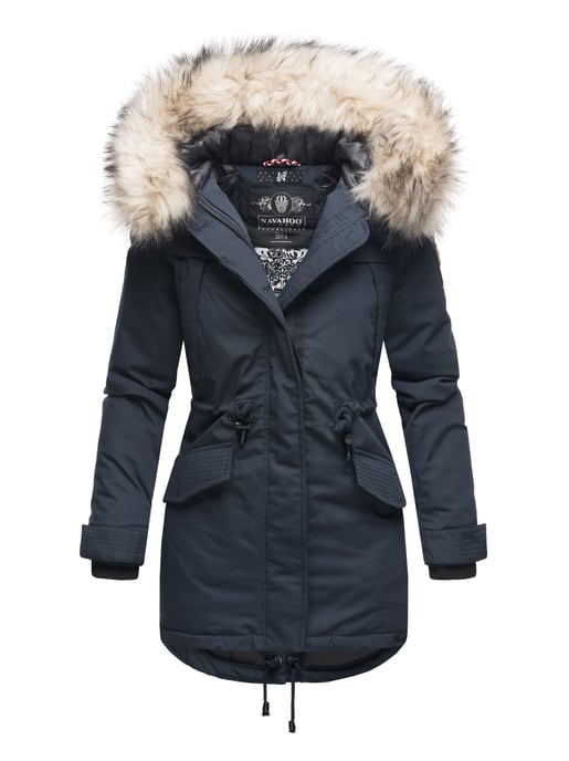Navahoo Chaqueta de invierno Premium Lady Like para mujer – Parka Clásico con Cuello de Pelo Sintético Desmontable - Image 1