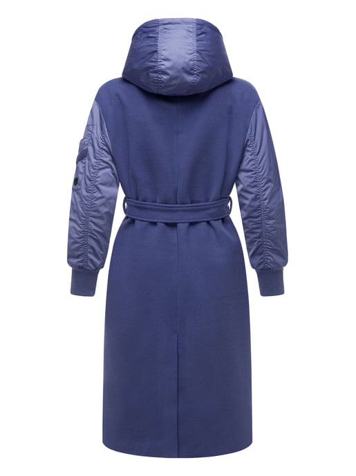 Abrigo envolvente Marikoo para mujer con capucha desmontable – Tjadee - Image 4