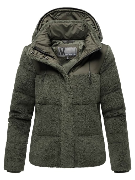 Chaqueta teddy tipo puffer Marikoo para mujer con capucha – Kaguraa - Image 1