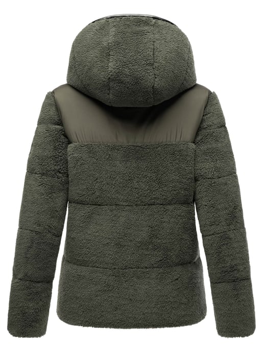 Chaqueta teddy tipo puffer Marikoo para mujer con capucha – Kaguraa - Image 4