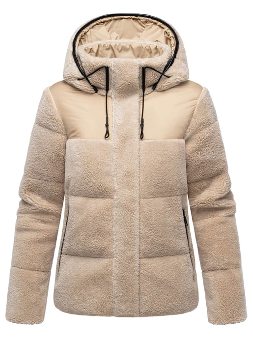 Chaqueta teddy tipo puffer Marikoo para mujer con capucha – Kaguraa - Image 1
