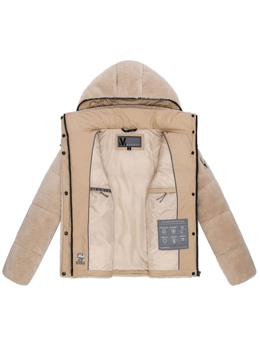 Chaqueta teddy tipo puffer Marikoo para mujer con capucha – Kaguraa - Image 4