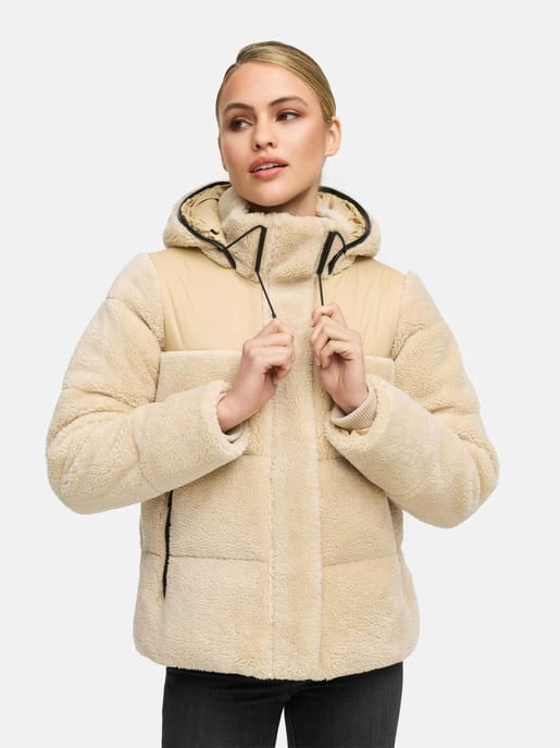 Chaqueta teddy tipo puffer Marikoo para mujer con capucha – Kaguraa - Image 5