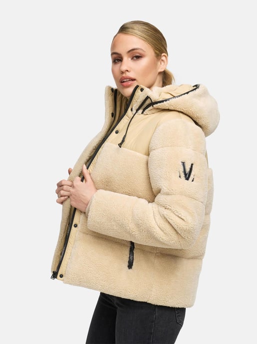 Chaqueta teddy tipo puffer Marikoo para mujer con capucha – Kaguraa - Image 6