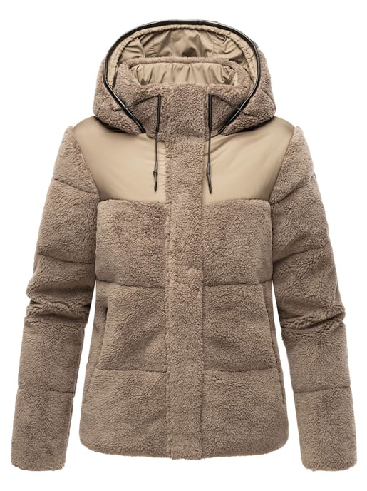 Chaqueta teddy tipo puffer Marikoo para mujer con capucha – Kaguraa - Image 1