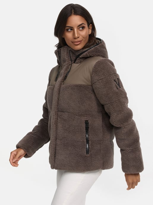 Chaqueta teddy tipo puffer Marikoo para mujer con capucha – Kaguraa - Image 5