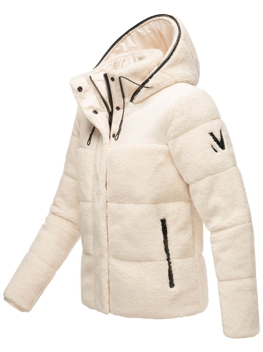 Chaqueta teddy tipo puffer Marikoo para mujer con capucha – Kaguraa - Image 3