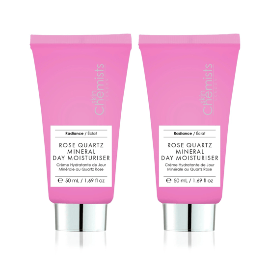 skinChemists Crema Hidratante Mineral de Cuarzo Rosa de Día 50ml x 2 Juego Dúo - Image 1