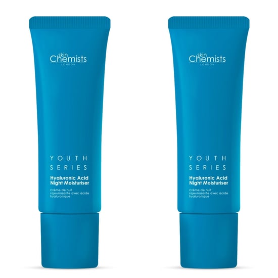 skinChemists Serie Juventud Crema Hidratante Nocturna 1% Ácido Hialurónico 50ml x 2 Paquete Dúo - Image 1