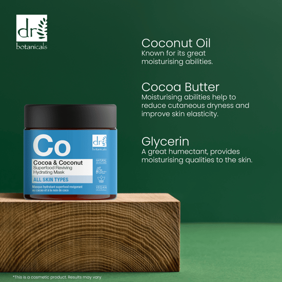 Máscara Hidratante Revitalizante de Cocoa y Coco Avanzada Dr Botanicals 60ml - Image 4