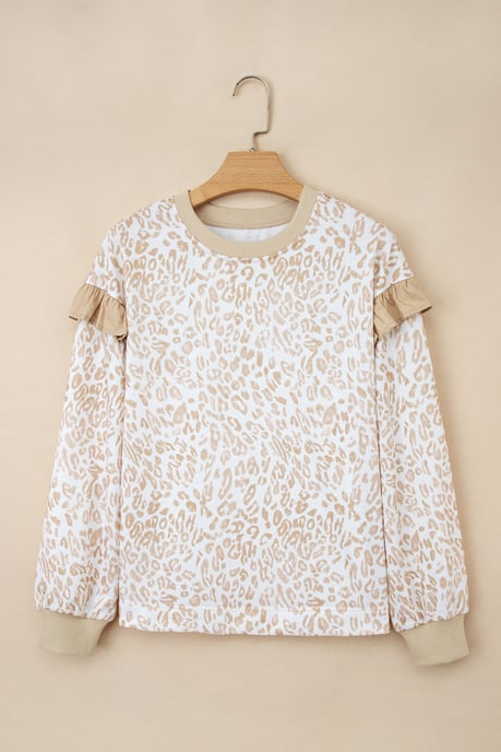 Sudadera con volantes de estampado de animales - Image 4