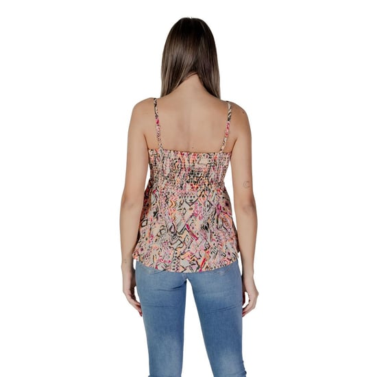 Top sin mangas de camisón peplum impreso con escote cuadrado - Image 2