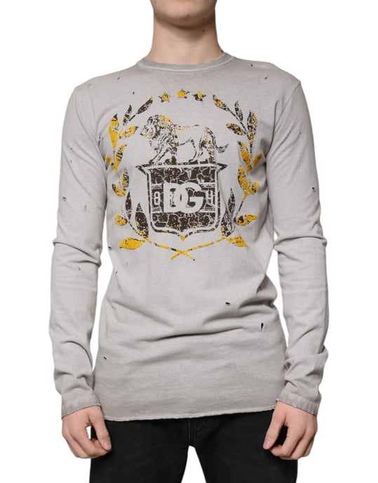 Camiseta de manga larga con diseño de león desgastado - Image 2