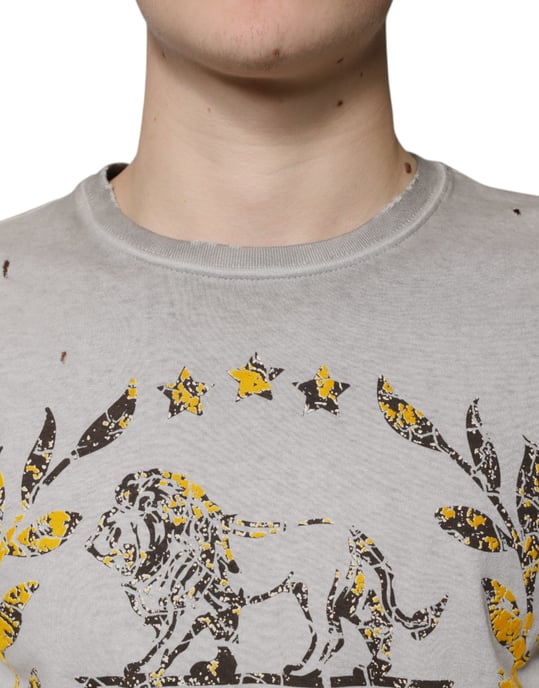 Camiseta de manga larga con diseño de león desgastado - Image 5