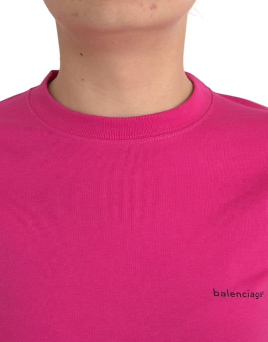 Camiseta de logo Balenciaga de manga corta rosa - Image 4