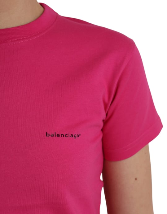Camiseta de logo Balenciaga de manga corta rosa - Image 5
