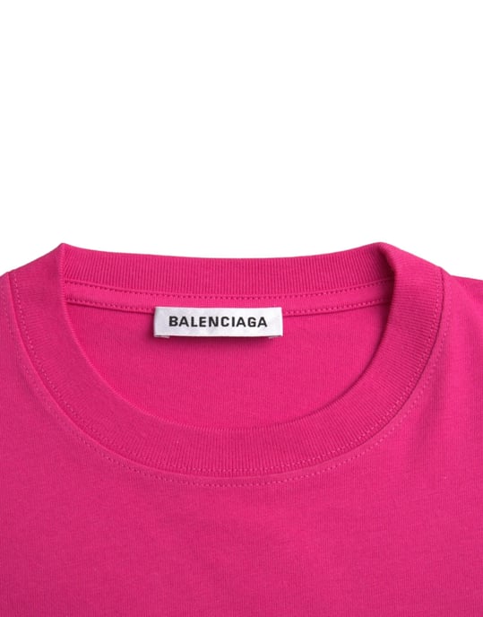 Camiseta de logo Balenciaga de manga corta rosa - Image 6