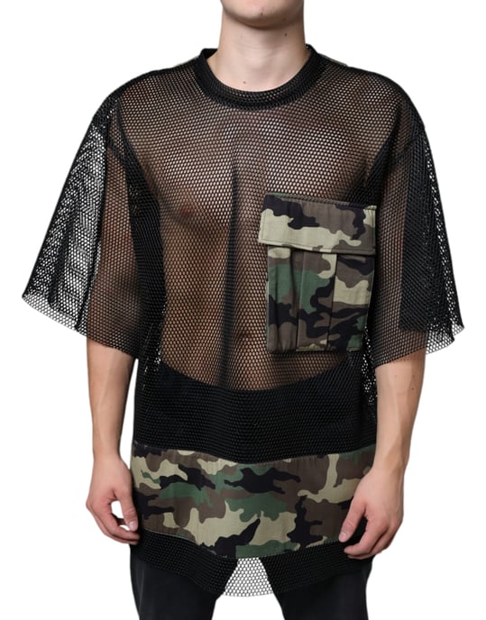 Camiseta de Panel de Malla con Estampado de Camuflaje - Image 2