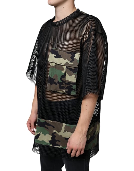 Camiseta de Panel de Malla con Estampado de Camuflaje - Image 3