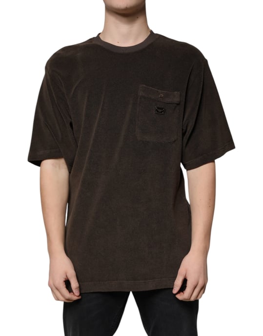 Camiseta de bolsillo de toalla marrón - Image 2