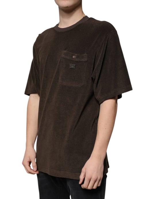 Camiseta de bolsillo de toalla marrón - Image 3