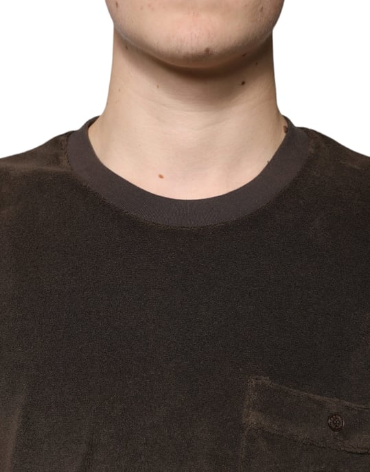 Camiseta de bolsillo de toalla marrón - Image 5