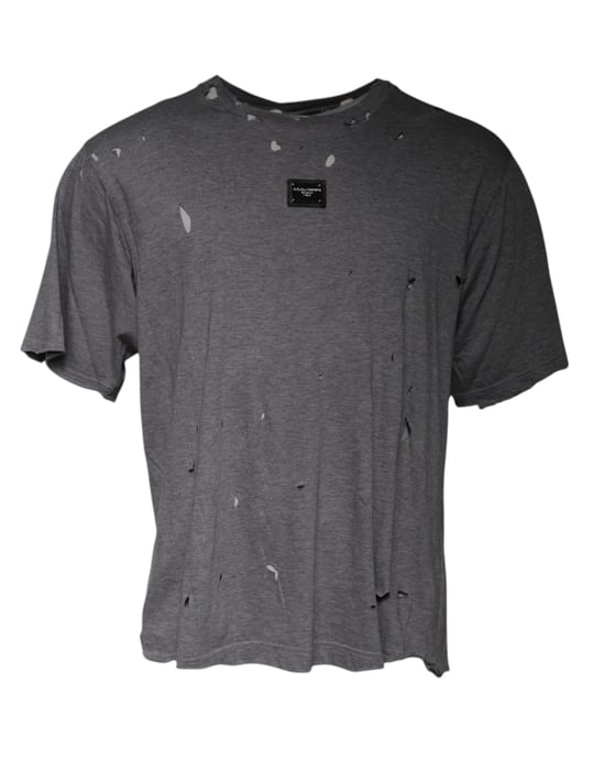 Camiseta Desgastada con Detalle Rasgado - Image 2