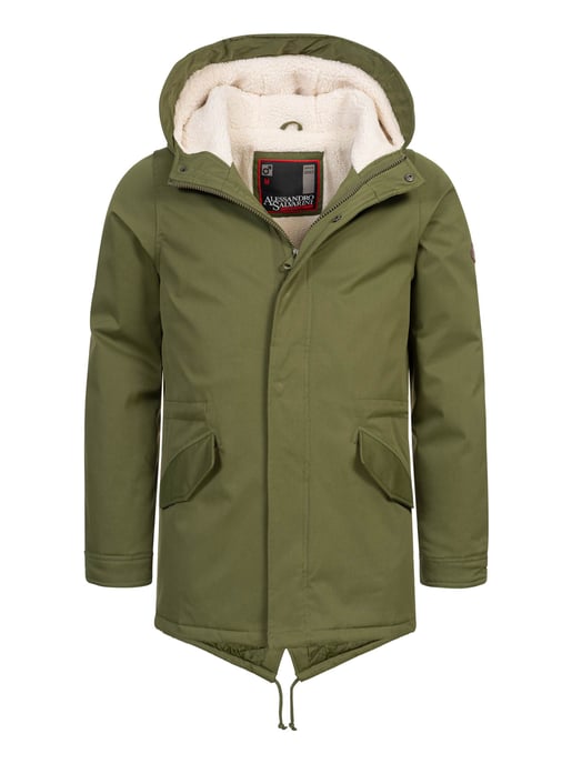 Parka de invierno para hombre Alessandro Salvarini con forro de peluche y capucha - Image 1