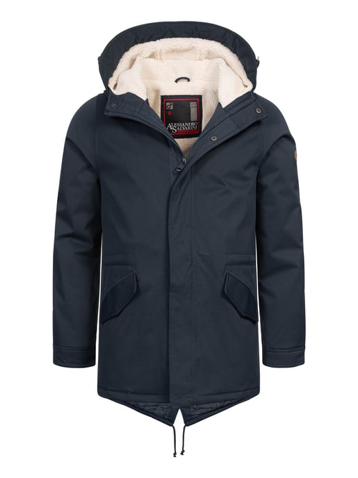 Parka de invierno para hombre Alessandro Salvarini con forro de peluche y capucha - Image 1